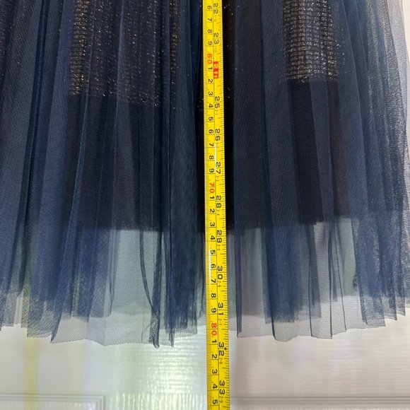 Ombre Pleated Layered Tulle Midi Skirt - Picture 7 of 10